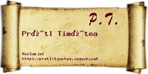 Prátl Timótea névjegykártya